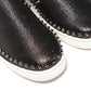 Black/Dk Gun Pik Boat Flat Lurex Shoes