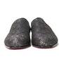 Navy/Nero Colannaki Flat Tissu Shoes