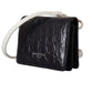 Blue White Caiman Leather Strap Card Holder Wallet
