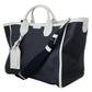 Elegant Two-Tone Leather Shopper Tote
