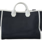 Elegant Two-Tone Leather Shopper Tote