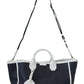 Elegant Two-Tone Leather Shopper Tote