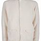 Elegant White Cardigan with Front Pockets