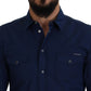 Elegant Slim Fit Denim Casual Shirt