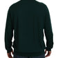 Elegant Green V-Neck Cashmere Sweater