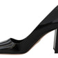 Elegant Square Toe Leather Pumps