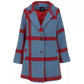 Elegant Wool-Blend Blue Coat
