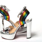 Silver/Multi Arendisc Alta Platform Heel