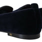 Elegant Blue Slipper Loafers Formal Footwear