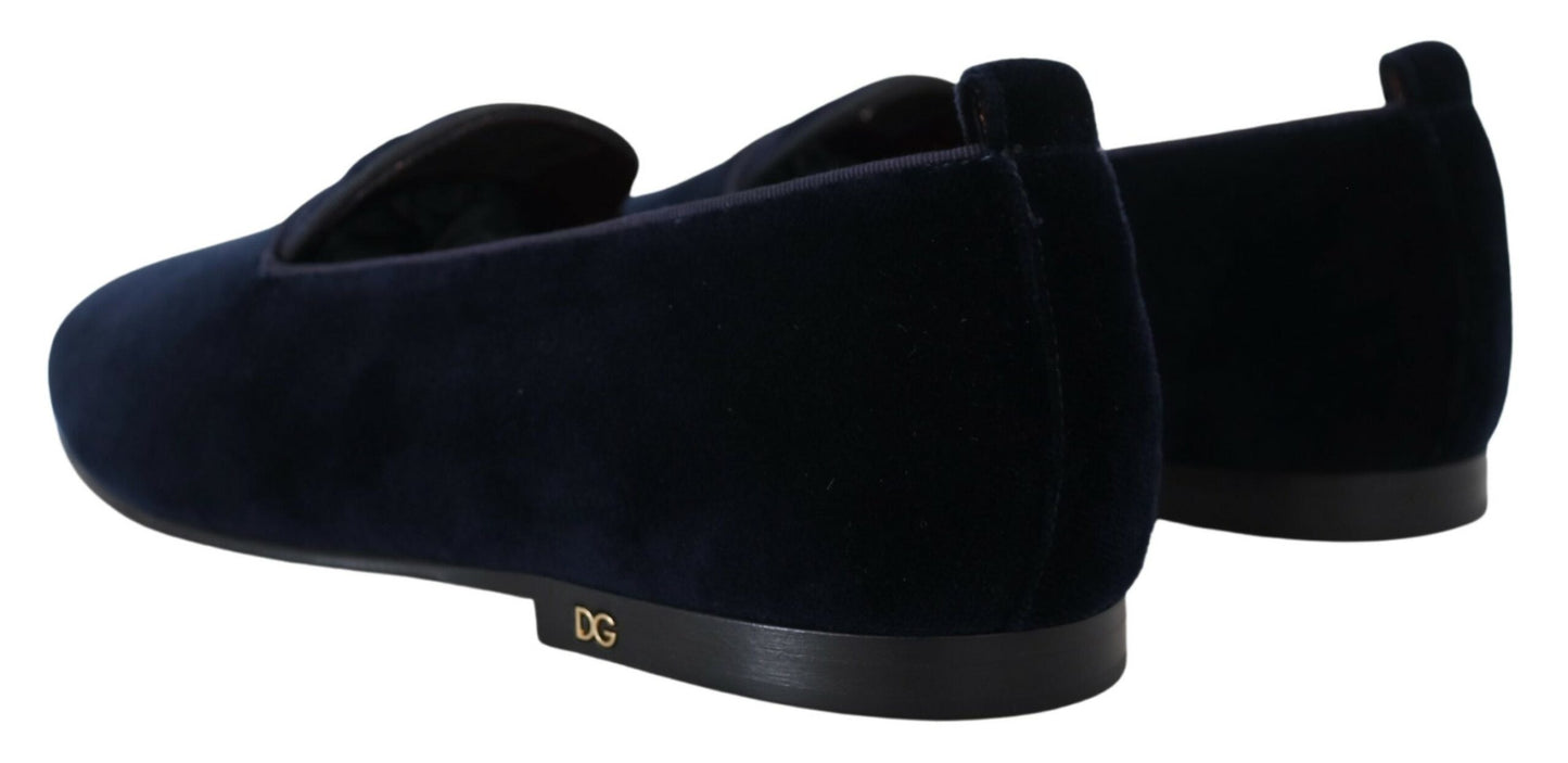 Elegant Blue Slipper Loafers Formal Footwear