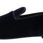 Elegant Blue Slipper Loafers Formal Footwear
