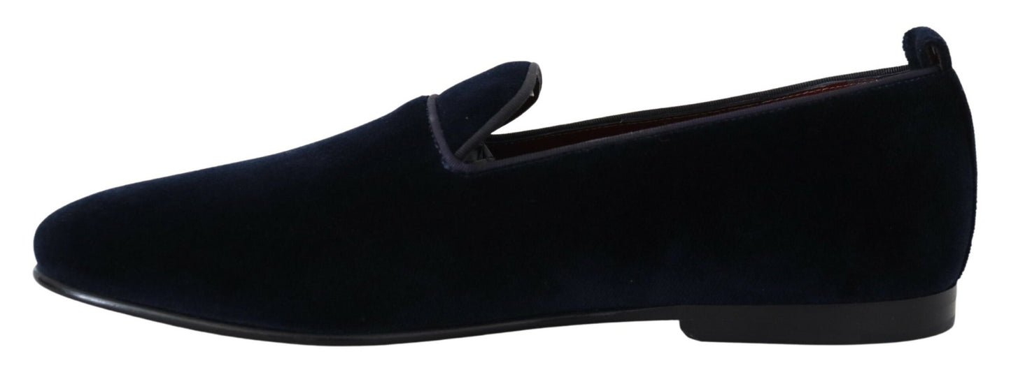 Elegant Blue Slipper Loafers Formal Footwear