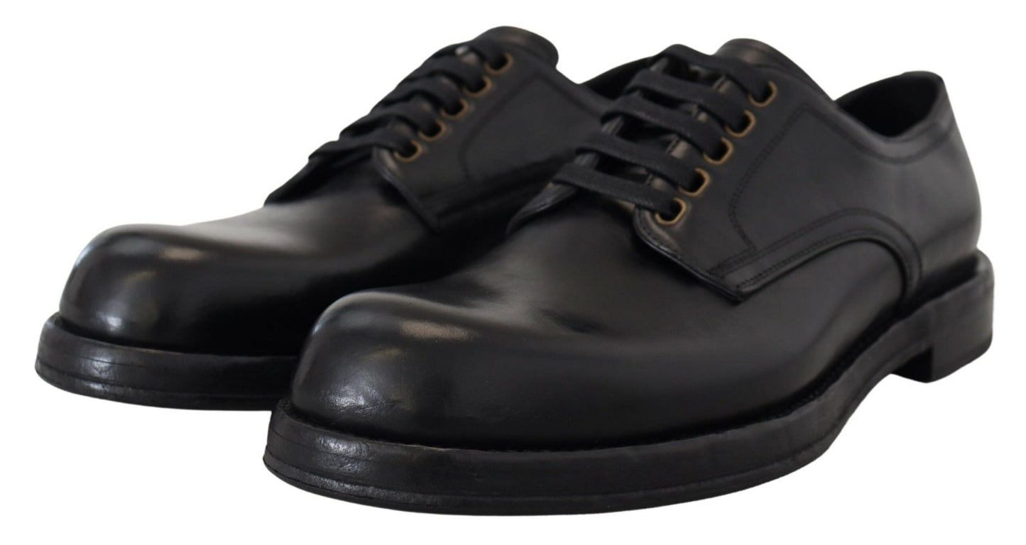 Elegant Bordeaux Leather Lace-Up Formal Shoes
