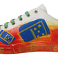 Multicolor Handpainted Low Top Leather Sneakers