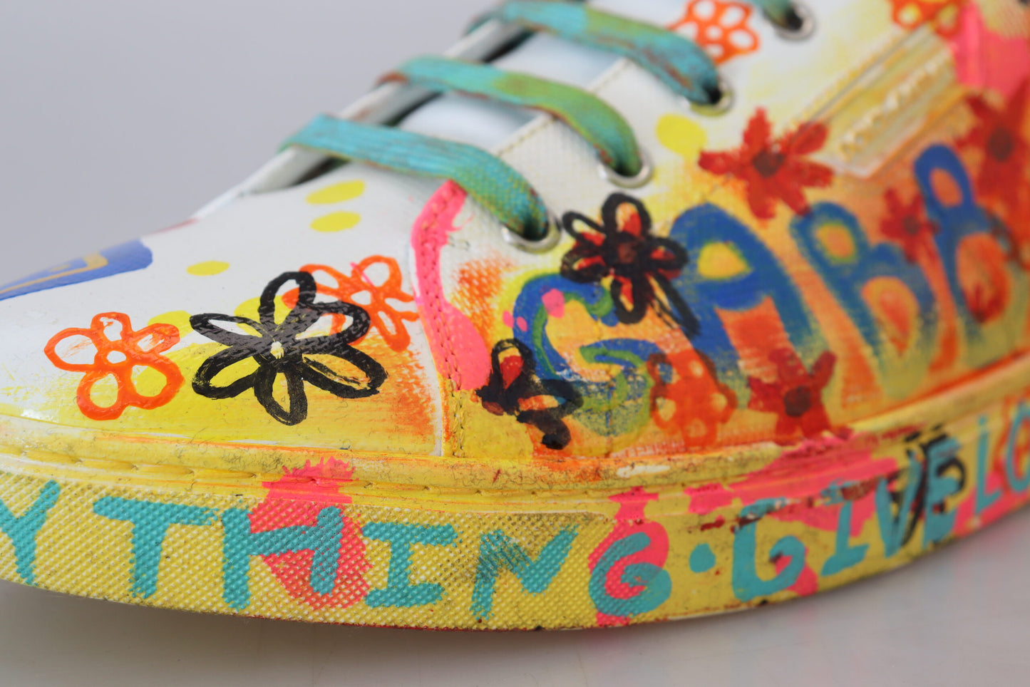 Multicolor Handpainted Low Top Leather Sneakers