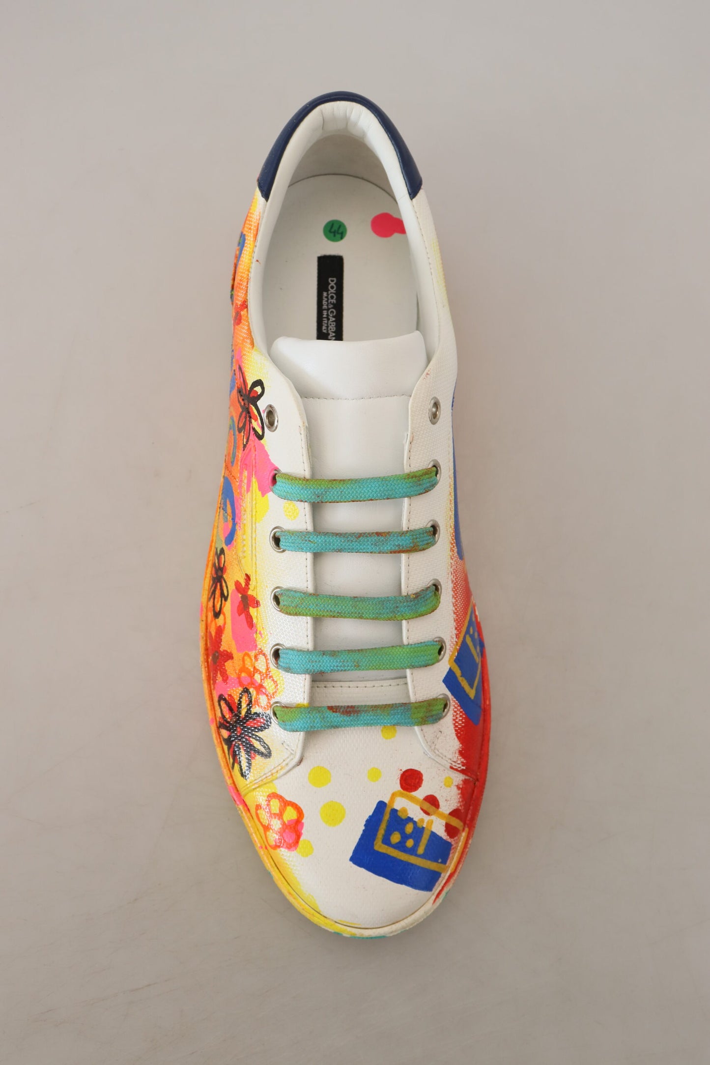 Multicolor Handpainted Low Top Leather Sneakers