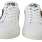 Elegant Low-Top Leather Sneakers with Silver Accents