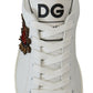 Elegant Low-Top Leather Sneakers with Silver Accents