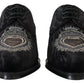 Elegant Black Derby Shoes with Heart Embroidery