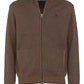 High Collar Wool-Cotton Knit Sweater with Zipper
