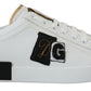 Regal Gold-Accent Leather Sneakers