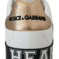Regal Gold-Accent Leather Sneakers