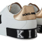 Regal Gold-Accent Leather Sneakers