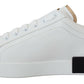 Regal Gold-Accent Leather Sneakers