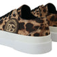 Sleek Leopard Pattern Low Top Sneakers