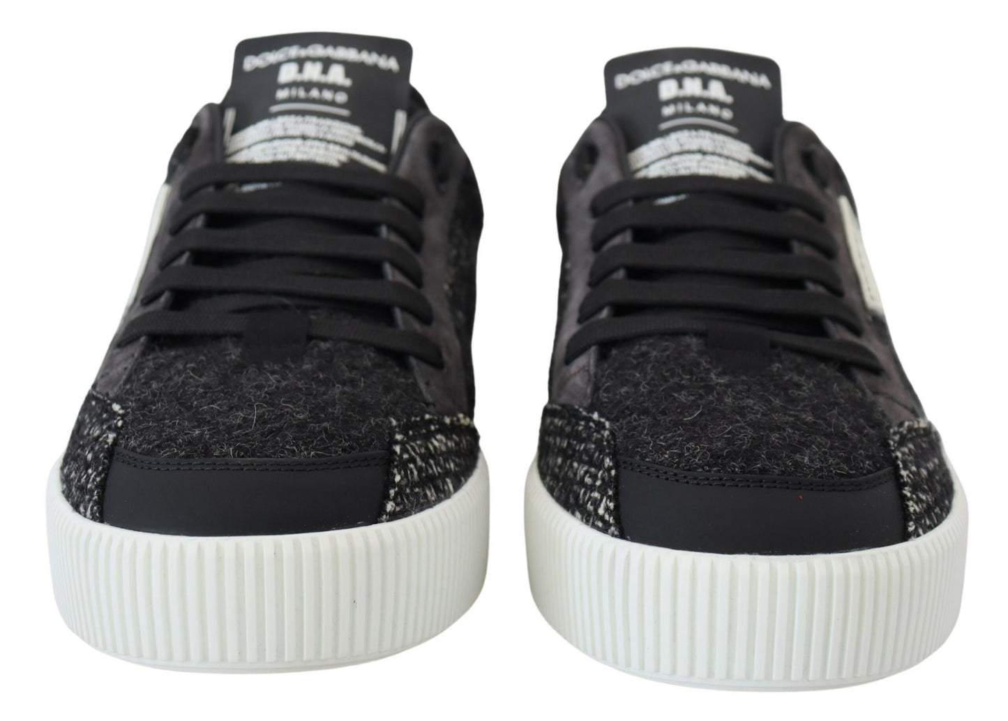 Chic Black Textured Low Top Sneakers