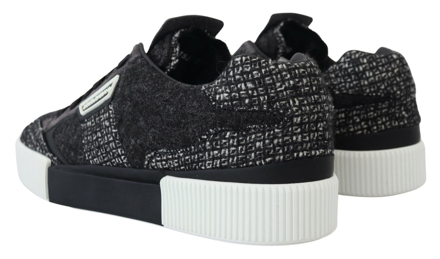 Chic Black Textured Low Top Sneakers