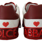Exclusive Red & White Love Motif Sneakers