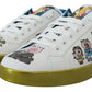 Exquisite White Leather Casual Sneakers