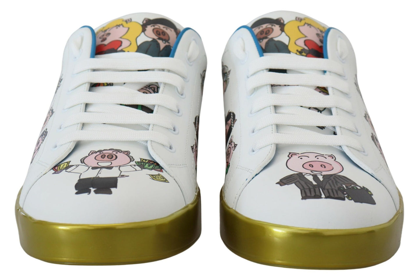 Exquisite White Leather Casual Sneakers
