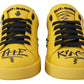 Exquisite Yellow Leather Casual Sneakers