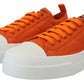 Orange Low Top Designer Sneakers