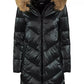 Elegant Long Down Hooded Jacket with Eco-Fur
