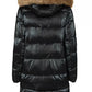Elegant Long Down Hooded Jacket with Eco-Fur