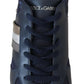 Elegant Blue Low Top Leather Sneakers