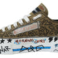 Exquisite Green Hand-Painted Low Top Sneakers