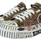 Exquisite Green Hand-Painted Low Top Sneakers
