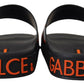 Elegant Black and Orange Slide Sandals