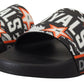 Elegant Black and Orange Slide Sandals