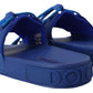 Elegant Blue Slide Sandals