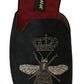 Opulent Embroidered Bee Crown Slides