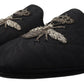 Opulent Embroidered Bee Crown Slides