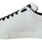 Elegant White Leather Sneakers with Heart Roses Detail