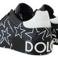 Star-Embellished Leather Low Top Sneakers