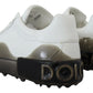 Elegant White Low Top Leather Sneakers