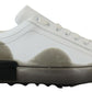 Elegant White Low Top Leather Sneakers